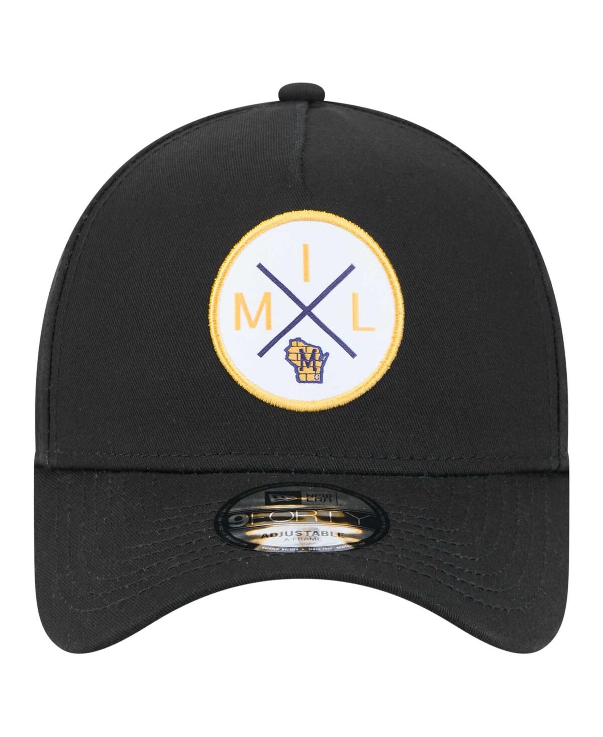 Shop New Era Men's Black Milwaukee Brewers 9forty A-frame Adjustable Hat