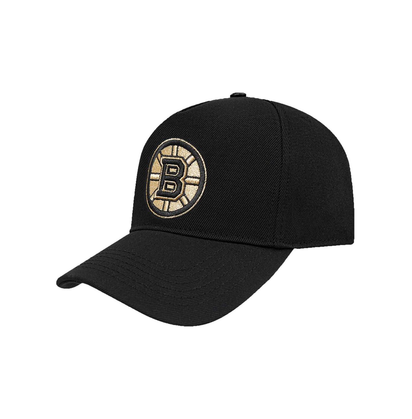 Мужская кепка Pro Standard Black Boston Bruins Metallic Logo Pinch Front Adjustable Hat — фото 4