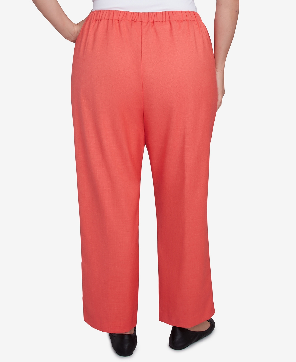 Alfred Dunner Plus Size Catalina Island Classic Balanced Side Pocket Short Length Pants In Tangerine
