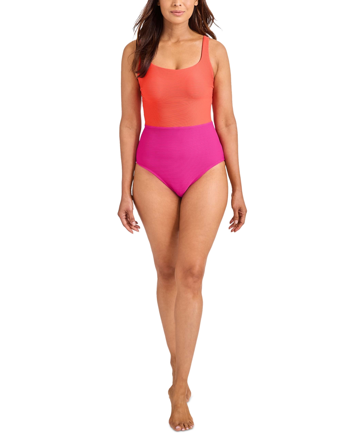 TOMMY BAHAMA WOMEN'S COLORBLOCKED ONE-PIECE SWIMSUIT 