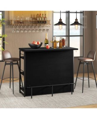 Kitchen Island with 4-Tier Storage Shelf and Long Footrest Stylish and Functional Home Storage Solution