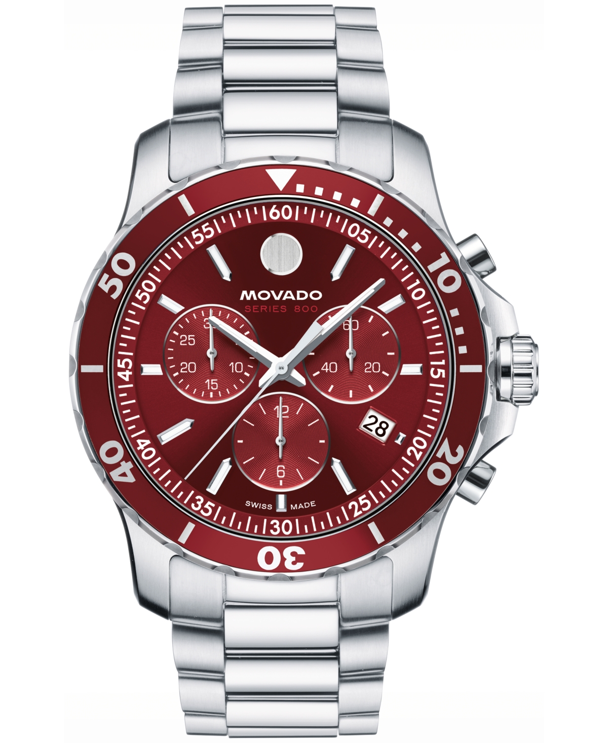 Movado Men's Series 800 Swiss Quartz Chronograph Performance Steel Watch, 42mm In Silver-tone