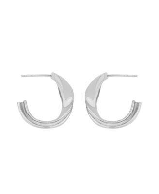 Crossover Push Back Hoop Earrings