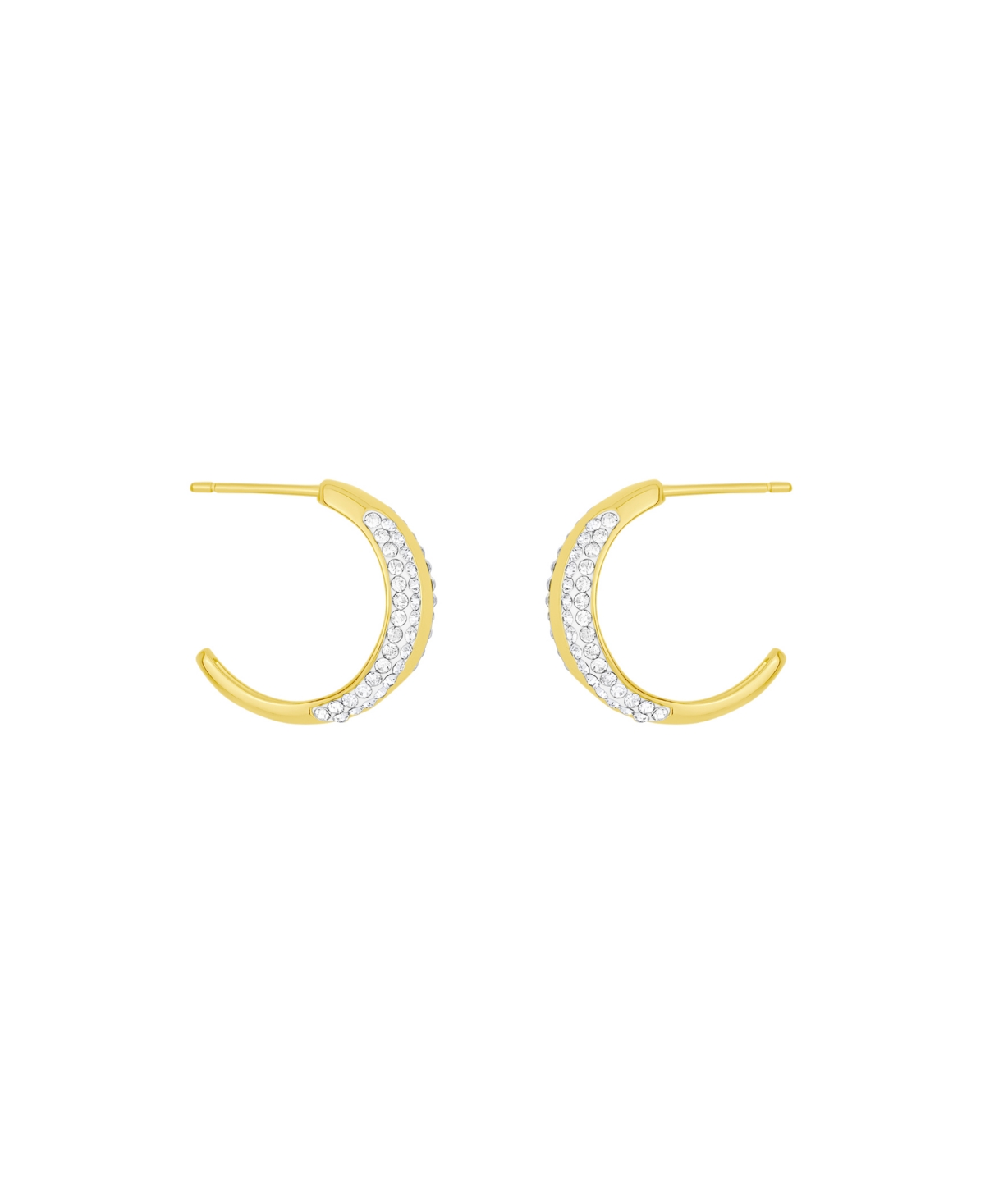 And Now This Clear Crystal Push Back C-hoop Earrings In Gold