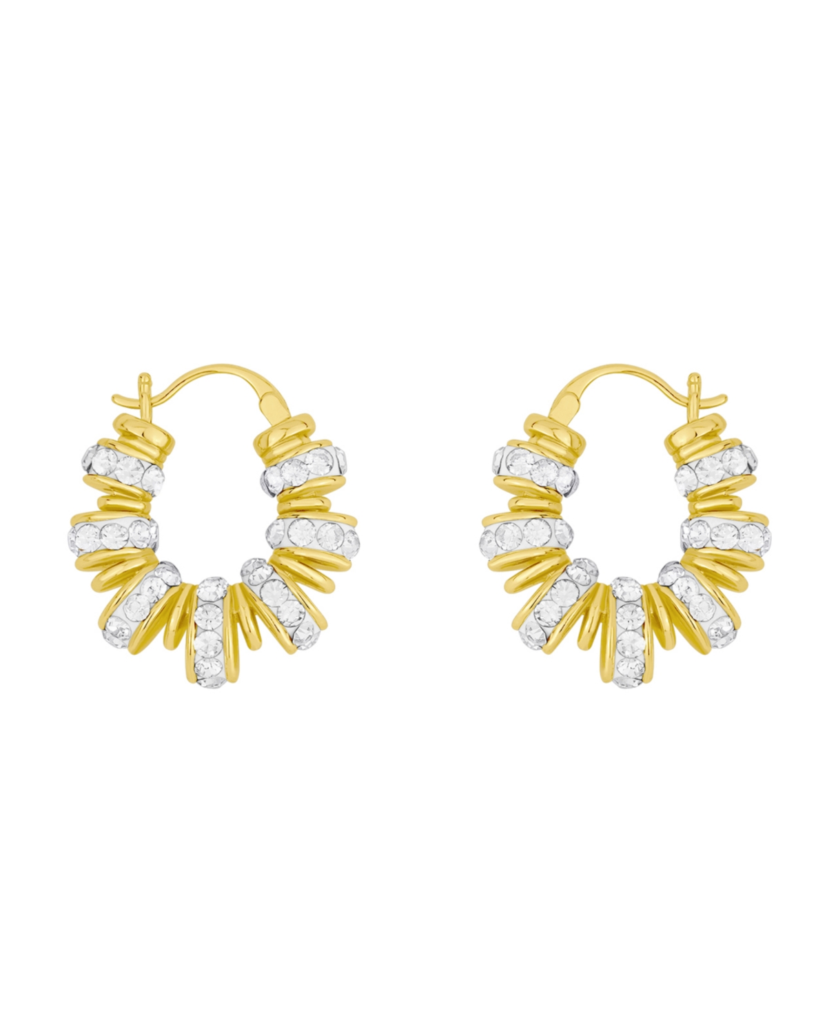 And Now This Clear Crystal Click Top Hoop Earrings In Gold