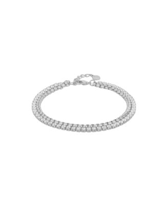 Cubic Zirconia Double Strand Chain Bracelet