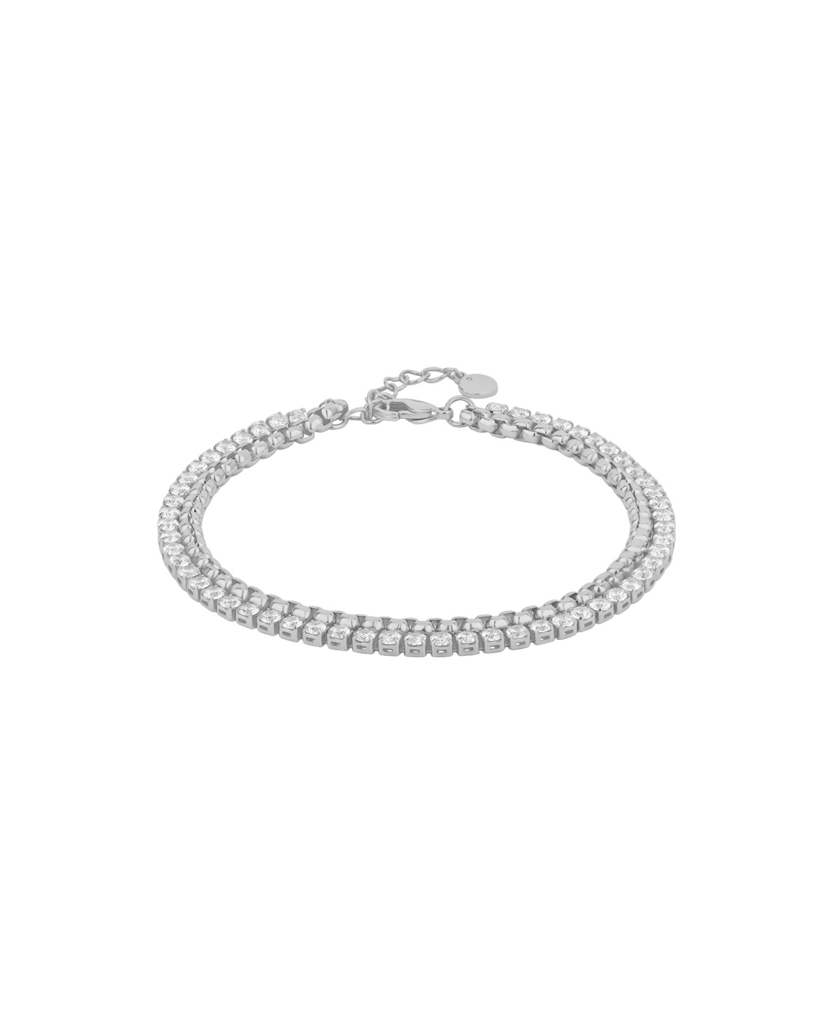 And Now This Cubic Zirconia Double Strand Chain Bracelet In Silver