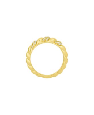 Cubic Zirconia Twisted Ring