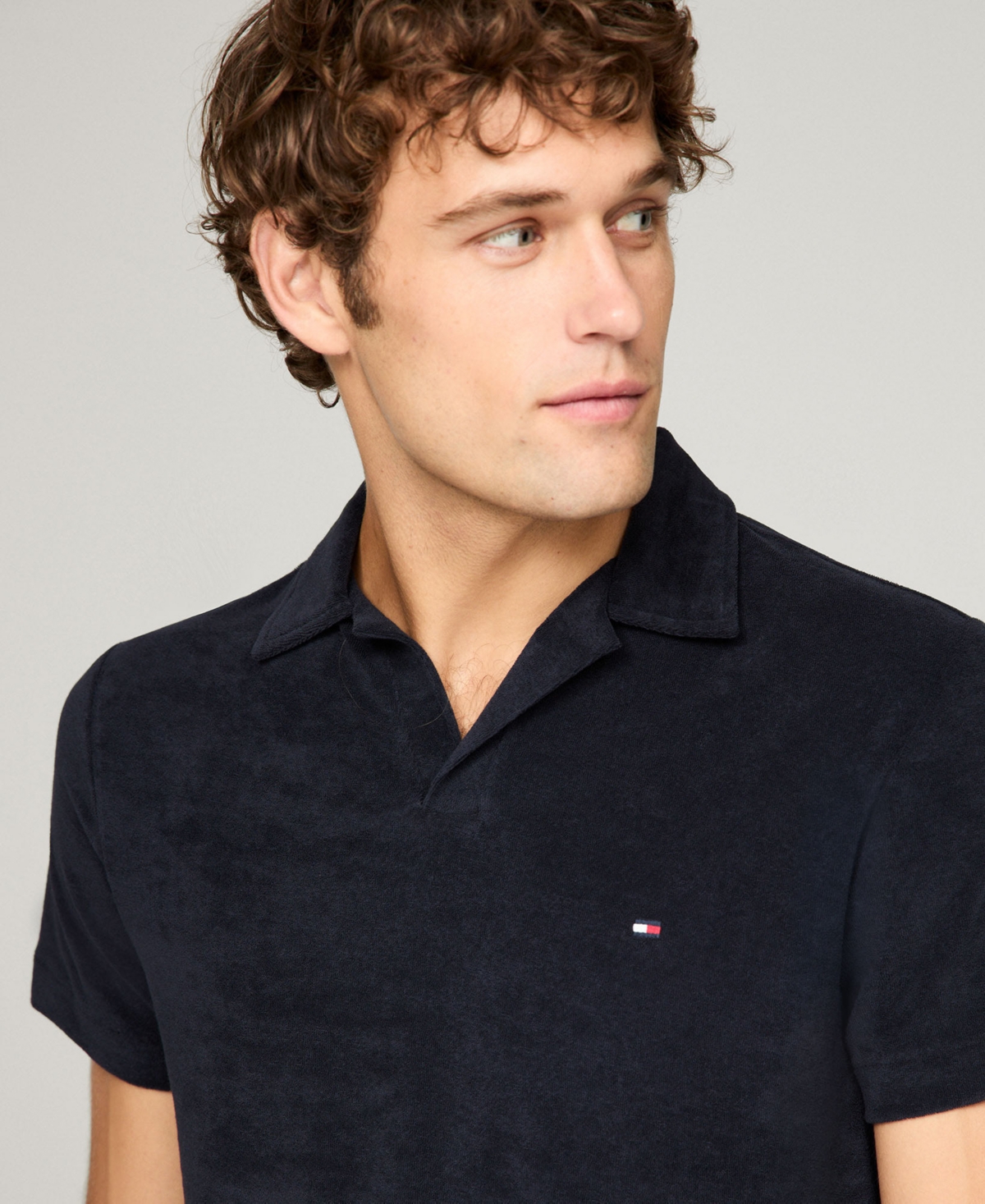 Tommy Hilfiger Men's Regular-fit Toweling Texture Polo Shirt In Desert Sky