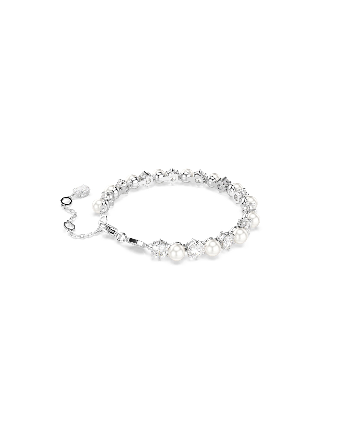 Swarovski Matrix Tennis Bracelet In White,silver