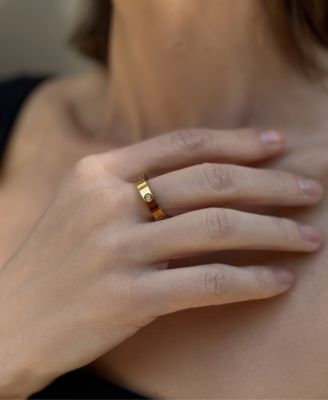 Tarnish Resistant Cubic Zirconia Pave Eternity Band Ring