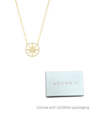 Gold Adjustable Crystal Pave Starburst Necklace