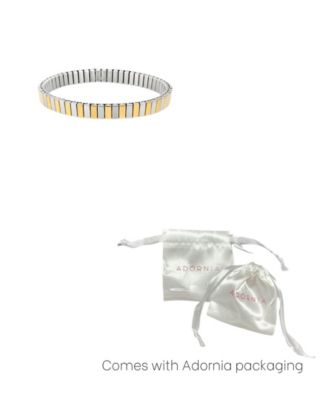 Tarnish Resistant Two-Tone Stretch Bar Bracelet