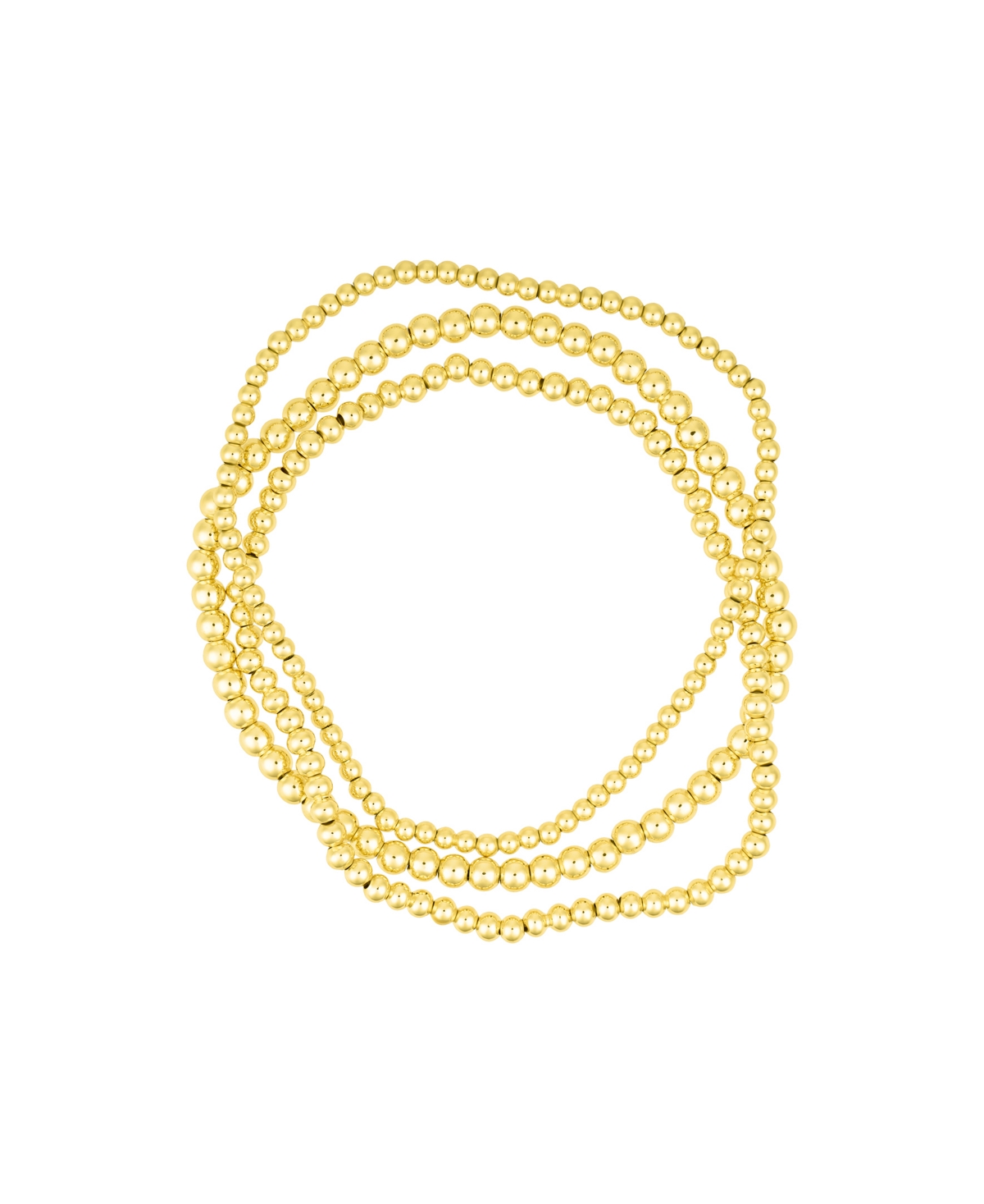 Gold Stretch Ball Bracelet Set - Gold