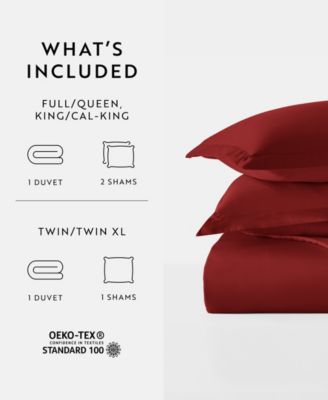 Double Brushed Solid Duvet Cover Set, Full/Queen