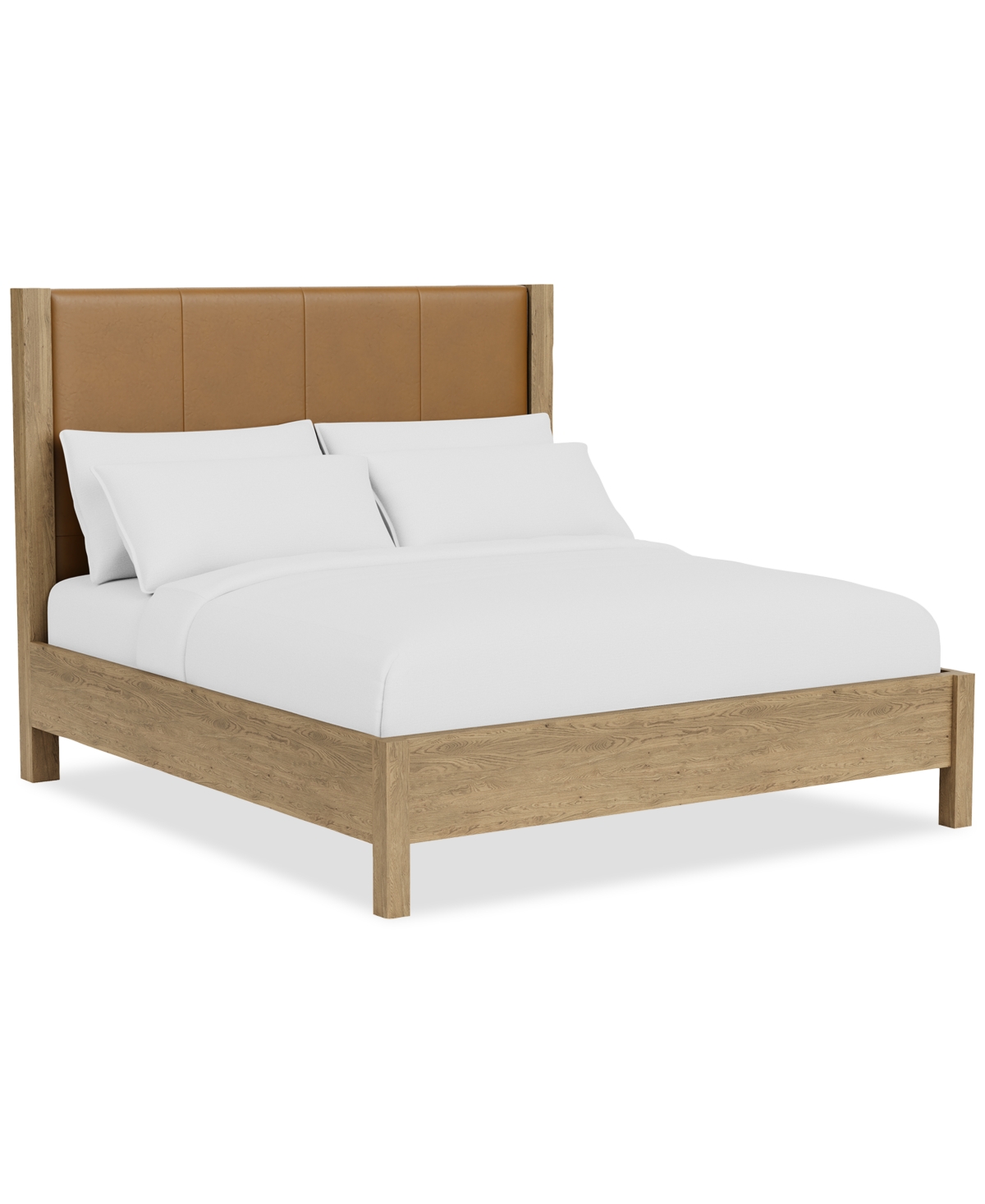 Macy's Davie Queen Leather Bed, Created For  In Brown