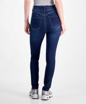 Curvy Double Button High Rise Skinny Jeans