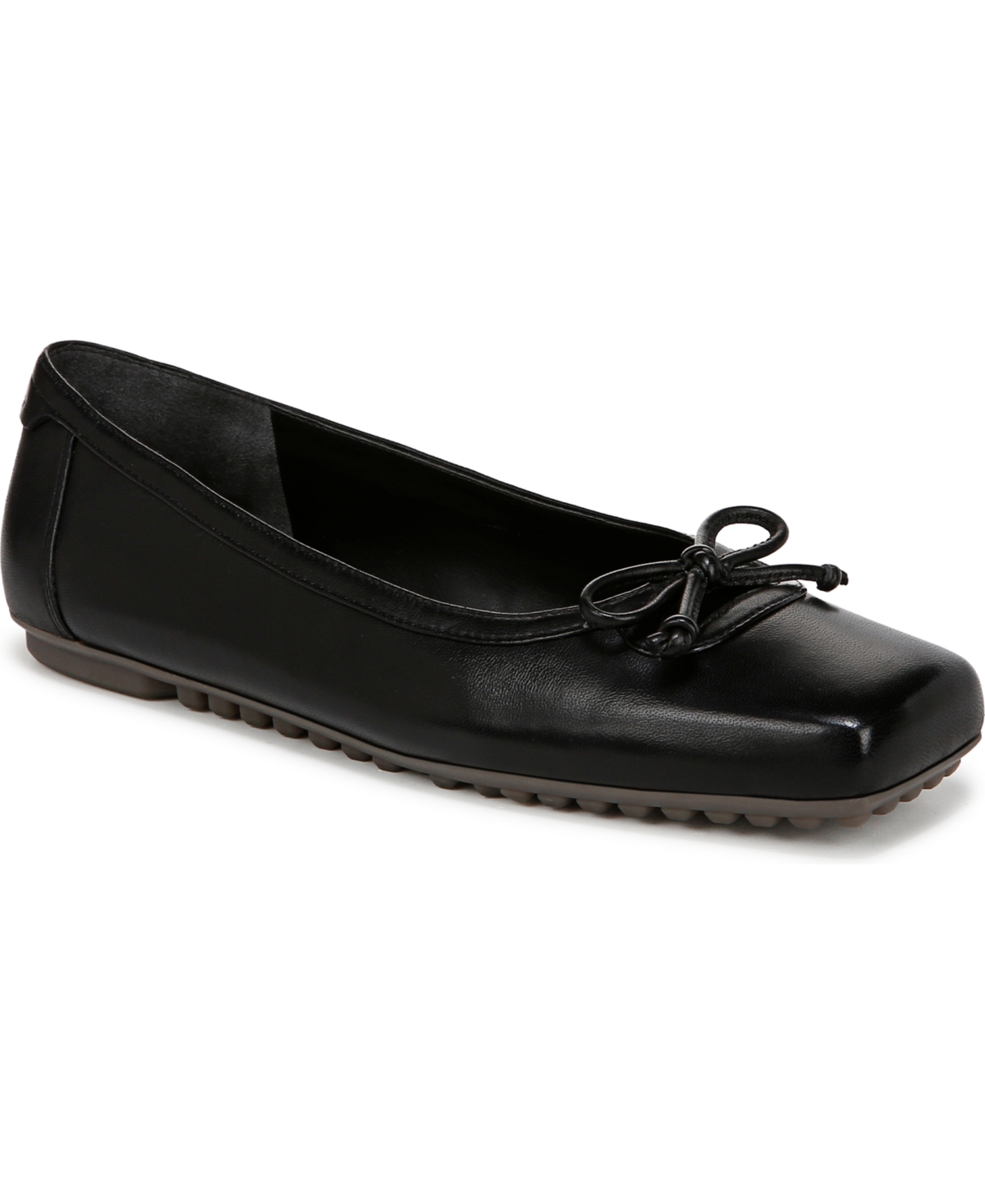 Franco Sarto Imara Square Toe Ballet Flat In Black Leather