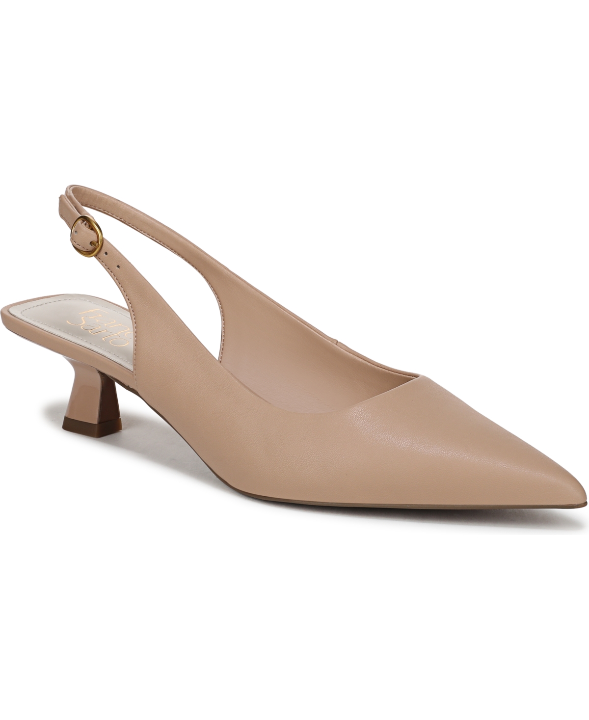 Franco Sarto Women's Jaden Pointed Toe Slingback Pumps In Nude Beige Faux Leather