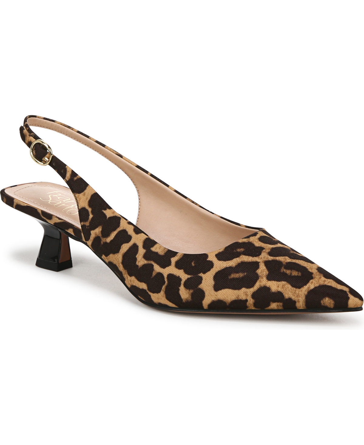 Franco Sarto Jaden Pointed Toe Slingback Pump In Leopard Print Fabric