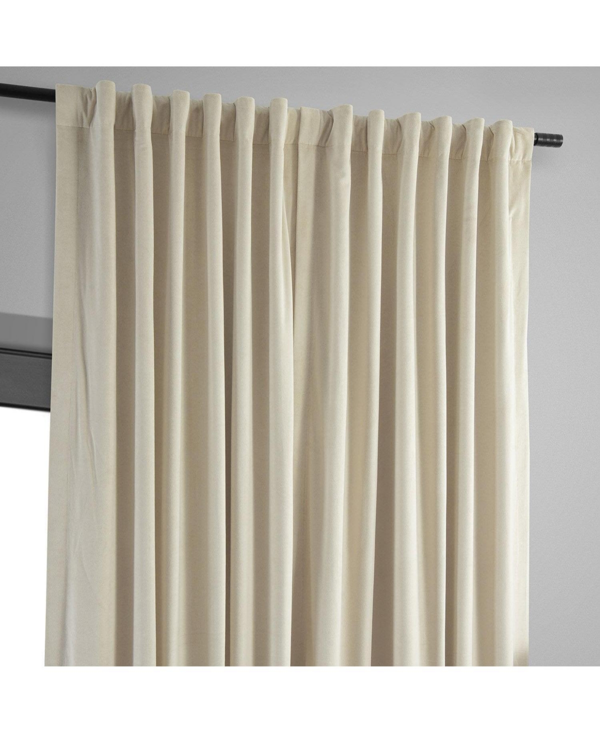 Half Price Drapes Neutral Ground Signature Extra Wide Velvet Blackout Curtain In Cream