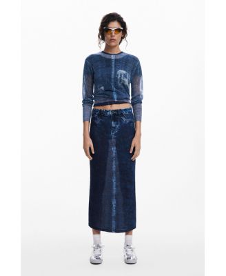 Women's Denim-effect sweater