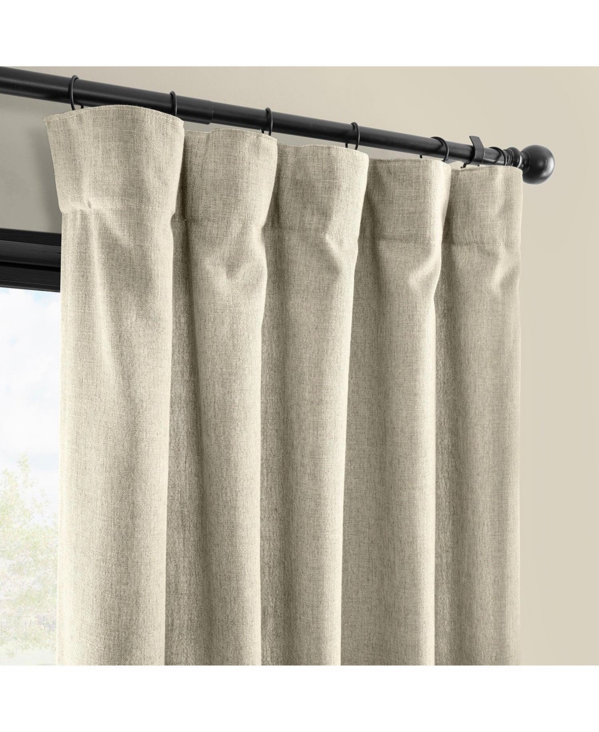 Half Price Drapes Light Beige Simply Faux Linen Light Filtering Curtain Pair (2 Panels) In Multi