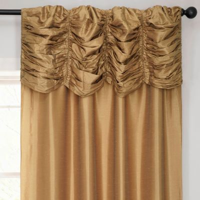 Ruched Vintage Textured Faux Dupioni Silk Curtain