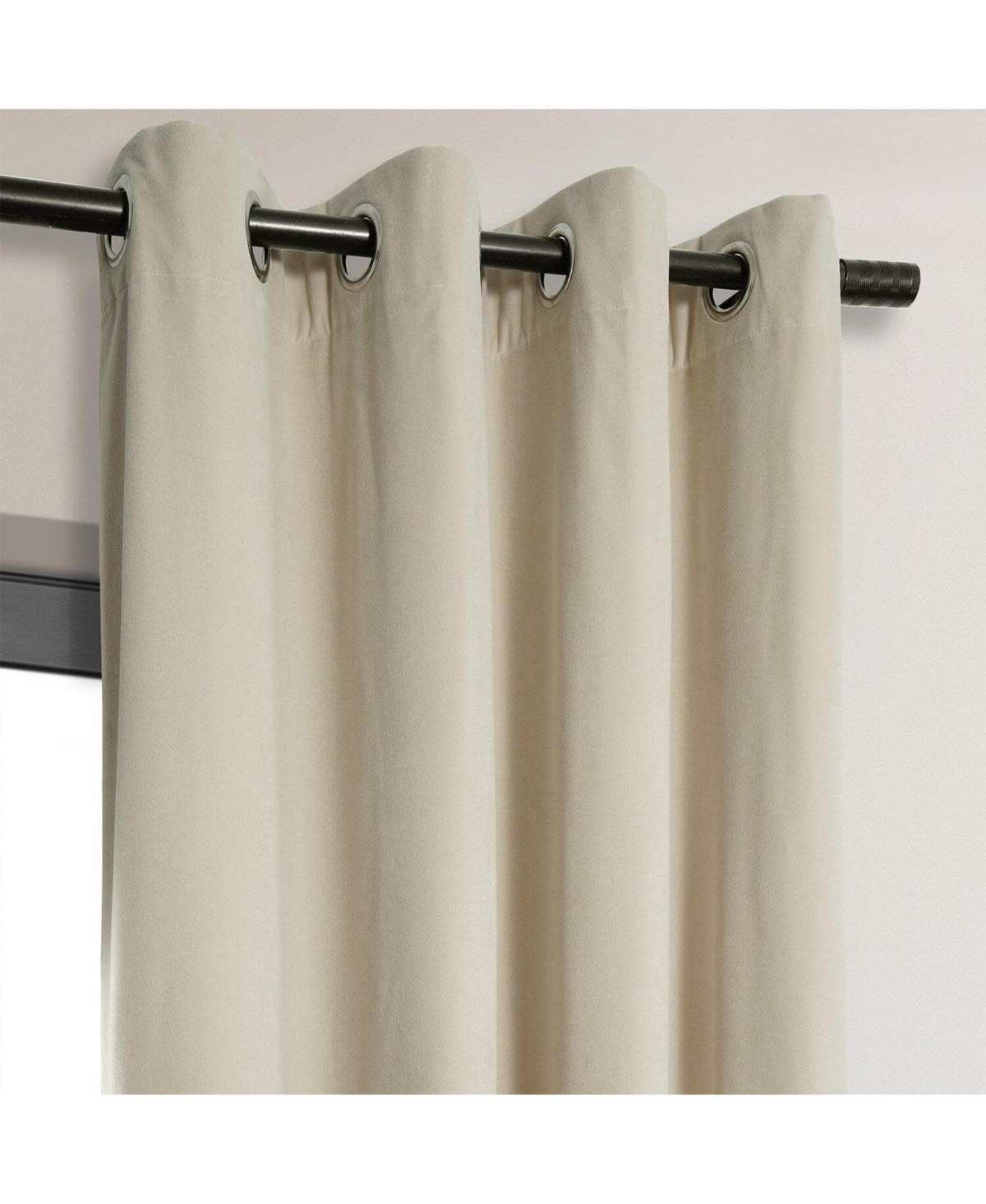 Half Price Drapes Neutral Ground Grommet Signature Velvet Blackout Curtain In Cream