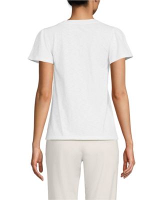 Women's Slub Flutter Sleeve V-Neck T-Shirt