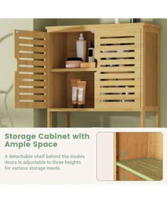 Freestanding Bathroom Space-saver Storage Cabinet Over The Toilet Storage Shelf