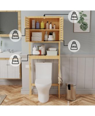 Freestanding Bathroom Space-saver Storage Cabinet Over The Toilet Storage Shelf