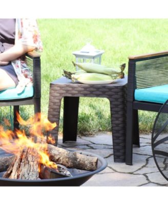 18" Square Polypropylene Indoor/Outdoor Patio Side Table