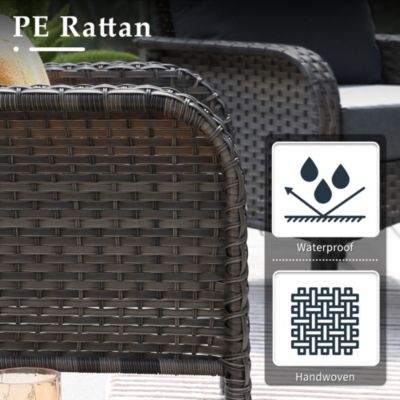 2 Pieces Patio Fruniture Set,Outdoor Wicker Chairs,Artificially Woven Rattan Chairs with Armrest Support with Thickened Comfortable Cushion