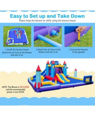 Rocket Theme Inflatable Water Slide Park