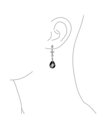 Briolette Faceted Teardrop Pear Shape Cubic Zirconia CZ Chandelier Earrings Sterling Silver