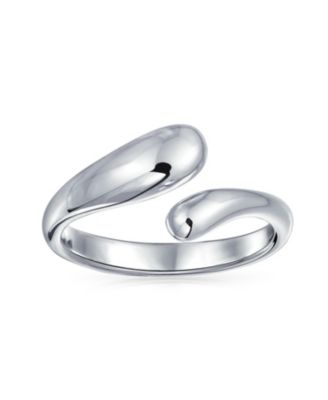 Geometric Teardrop Silver Ring Band Sterling