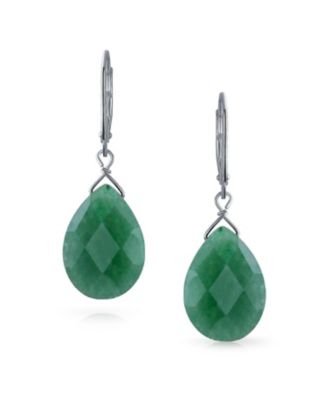 Classic Briolette Lapis Lazuli and Amethyst Teardrop Dangle Earrings in Sterling Silver