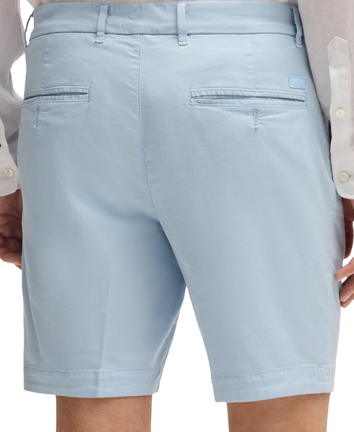 Hugo Boss Boss By  Men's Cotton-twill Slim-fit Shorts In Open Blue