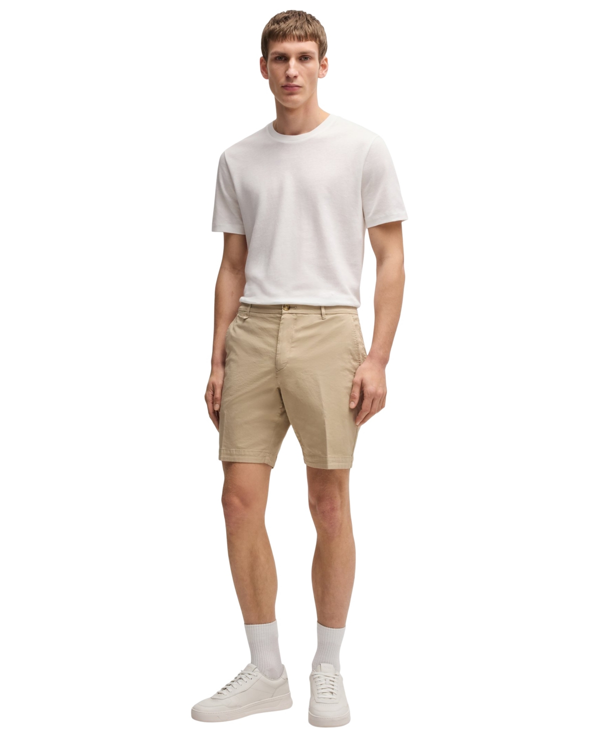 Hugo Boss Boss Man Shorts & Bermuda Shorts Beige Size 30 Cotton, Elastane In Open Beige