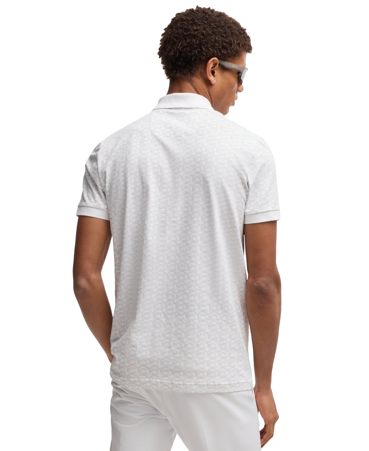 Hugo Boss Boss By  Men's Patterned Regular-fit Paddy Polo Shirt In White