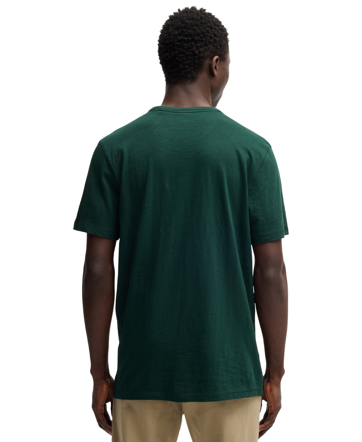 Hugo Boss Boss By  Men's Slub-cotton Logo Detail T-shirt In Open Green