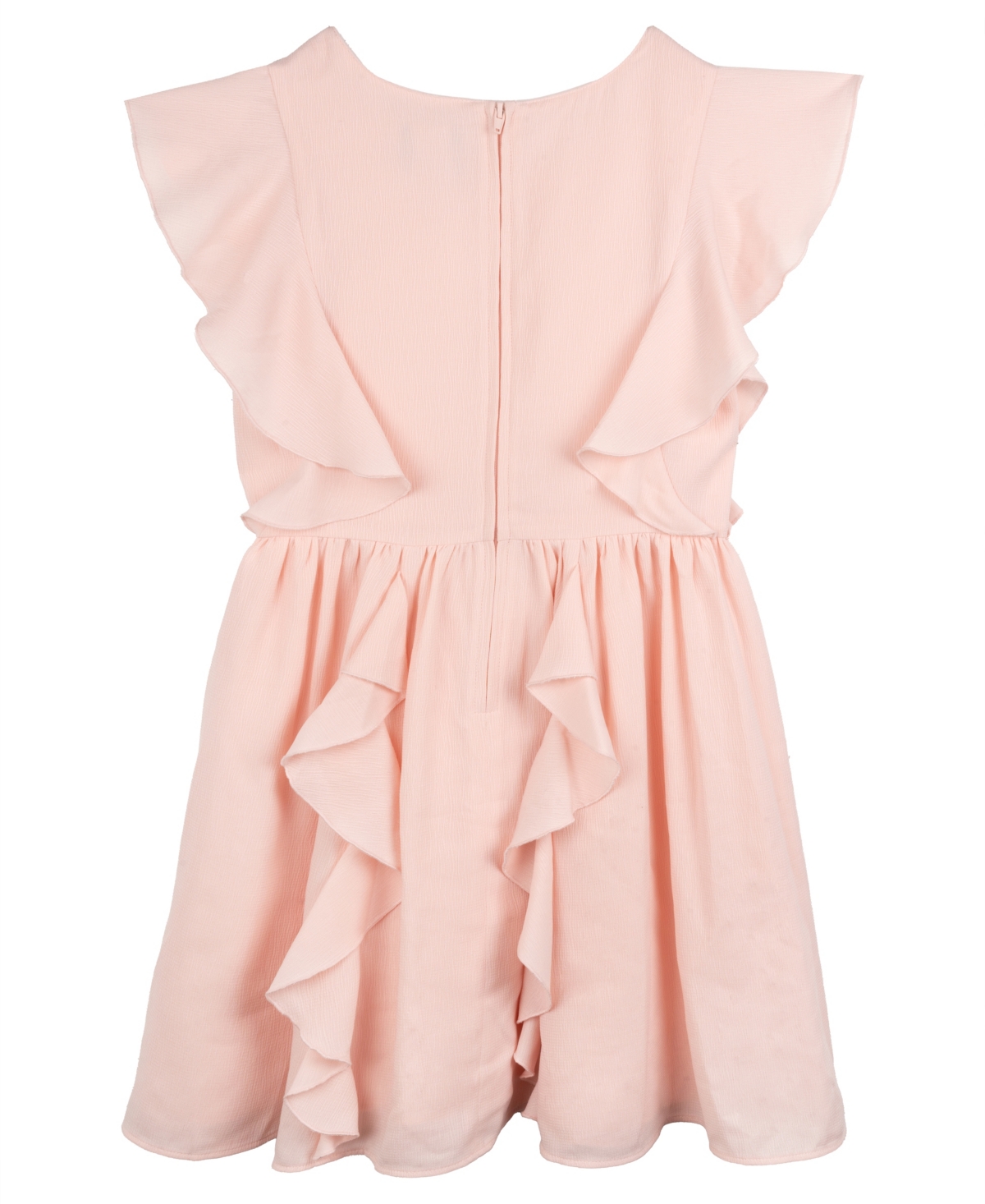 Rare Editions Big Girls Crinkle Gauze Dress In Blush