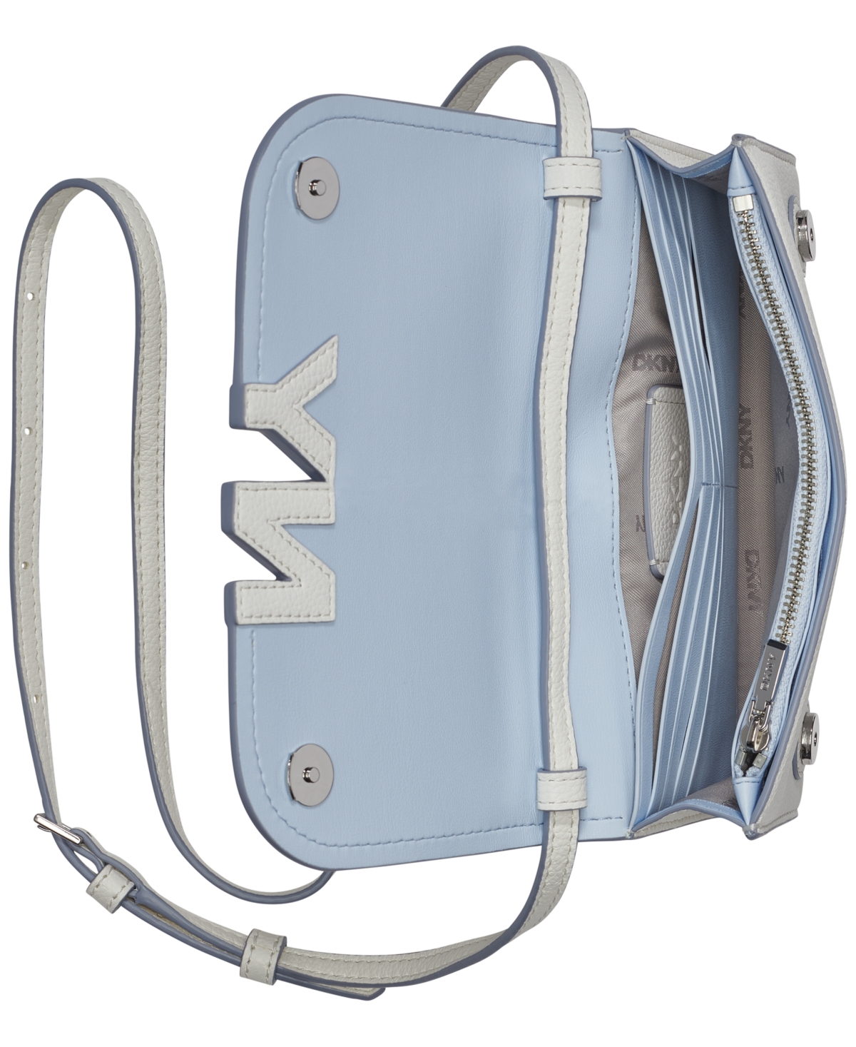 Shop Dkny Nicole Wallet On A String In Marshmellow,skyline Blue