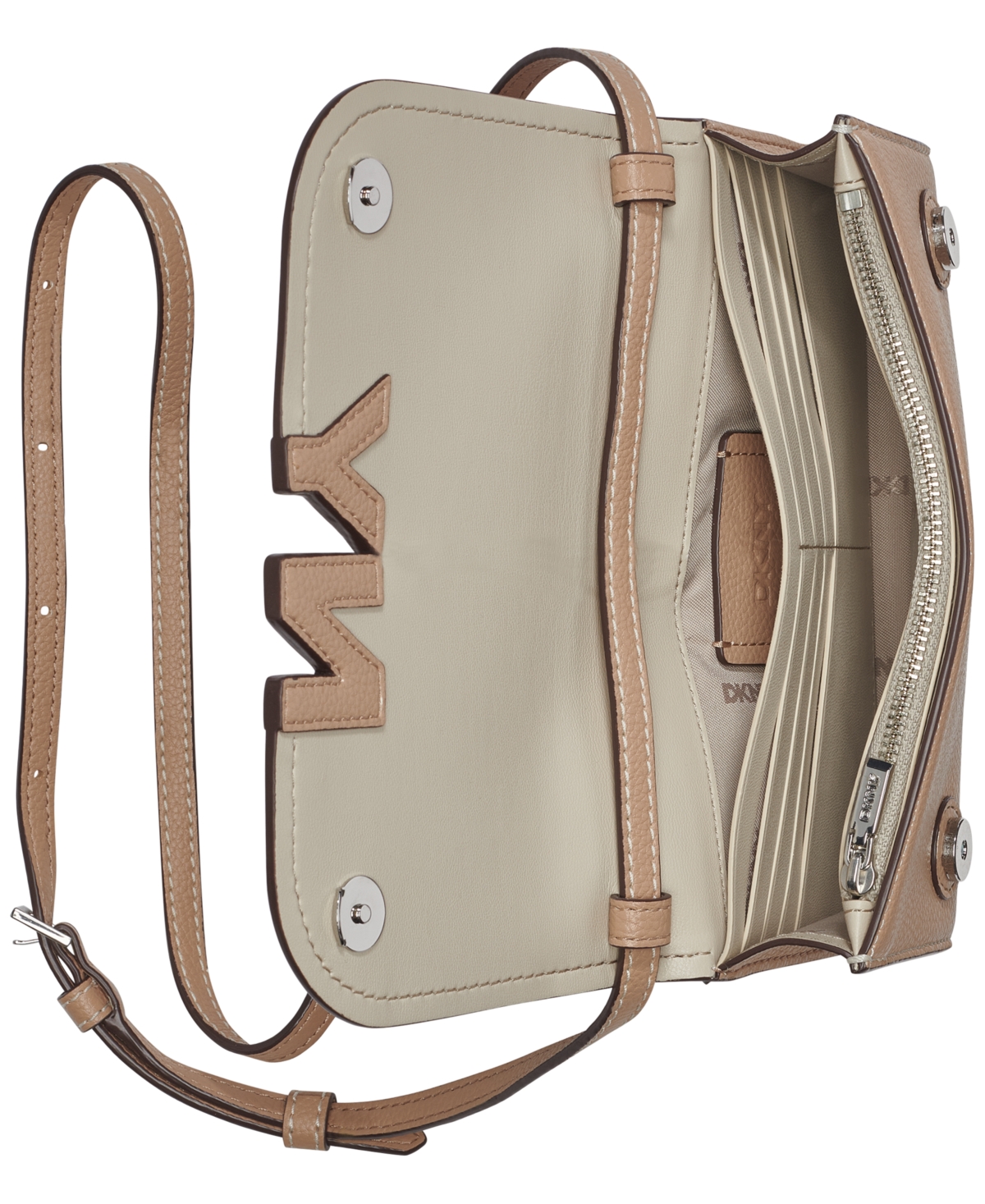 Shop Dkny Nicole Wallet On A String In Cappuccino,light Taupe