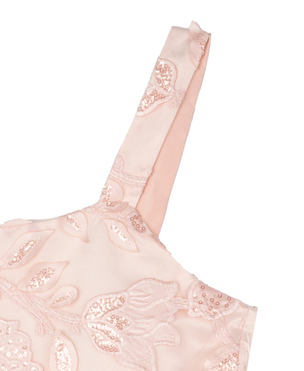 Rare Editions Big Girls Sequin And Embroidered Mesh Social Dress In Peach