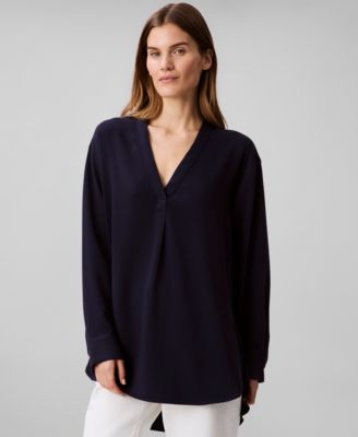 Calvin Klein - Women's Relaxed V-Neck Popover Tunic