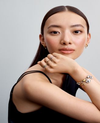 Sterling Silver Studded Clasp Chain Bracelet