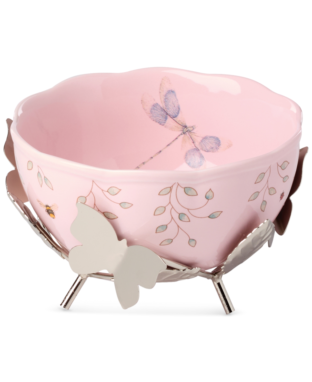 Butterfly Meadow Bowl with Stand - Multi