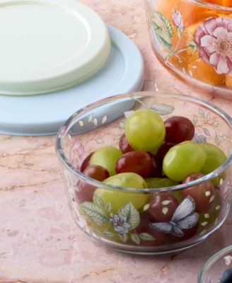 Butterfly Meadow Glass Food Storage Container with Lid, Set of 4